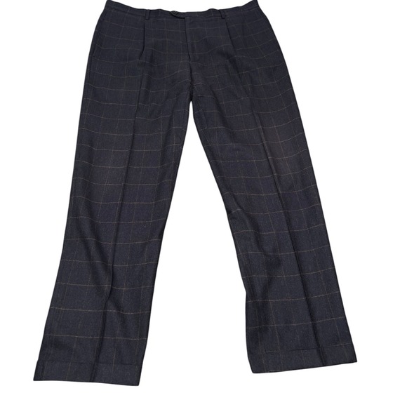 Bergdorf Goodman Cantarelli Suit Men Navy Blue Windowpane Cashmere 42R 38X30 - Picture 9 of 12